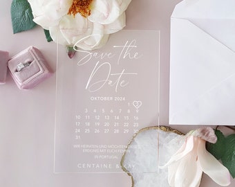 Acryl Save the Date Einladung, Durchsichtig Einladung, Einladung Acrylglasplatte, Moderne Einladung, Hochzeitseinladung, Save the Date Karte
