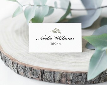 Greenery Place Card , Name Card, Escort Card, Wedding, Find your seat, food tag for buffet, drinks tag with green #024