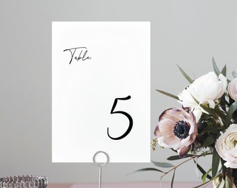 Printable Table Numbers 1 - 15 with black wording, Printable Wedding Table Numbers, print yourself, Banquet Number, Guest Table Number