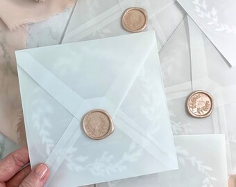 Acrylic Invitation Wedding, Birthday Invitation round, acrylic transparent invitation, translucent envelopes with wax seal 100% Editable