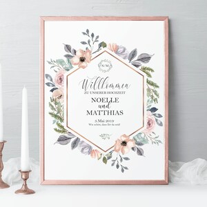 A1 Welcome Board for Birthday Party Welcome Sign Wedding Welcome sign Eucalyptus in any language #024 Greeting Sign to Wedding for Guest
