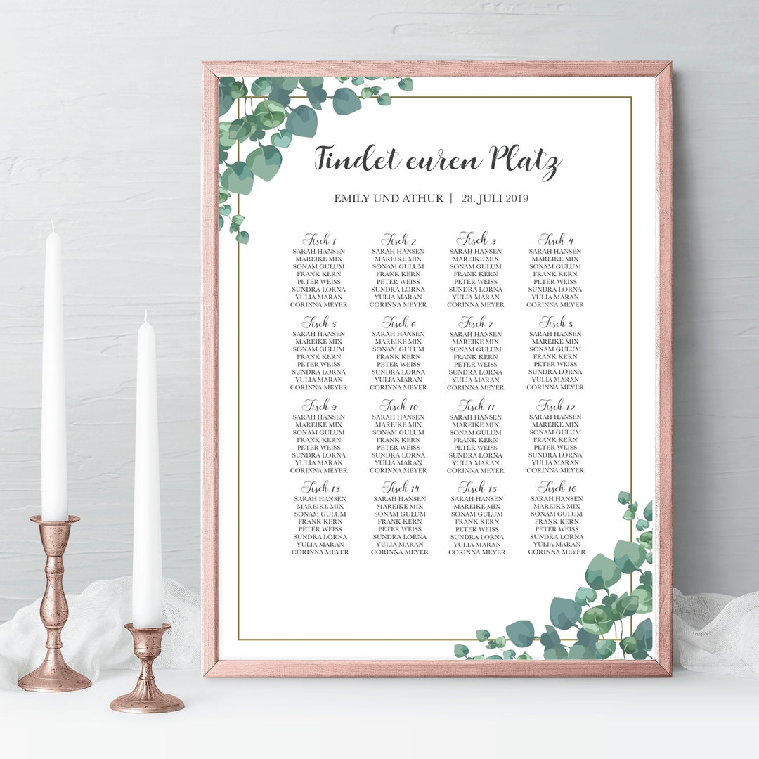 Seating Plan Wedding Wedding Seating Chart Template - Etsy