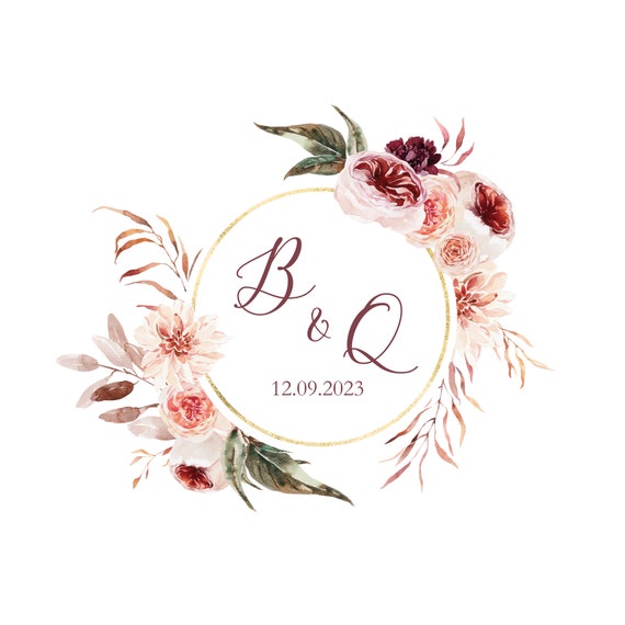 Logotipo de boda único flores rosas claras logotipo de - Etsy España Logotipo de boda único flores rosas claras logotipo de - Etsy España