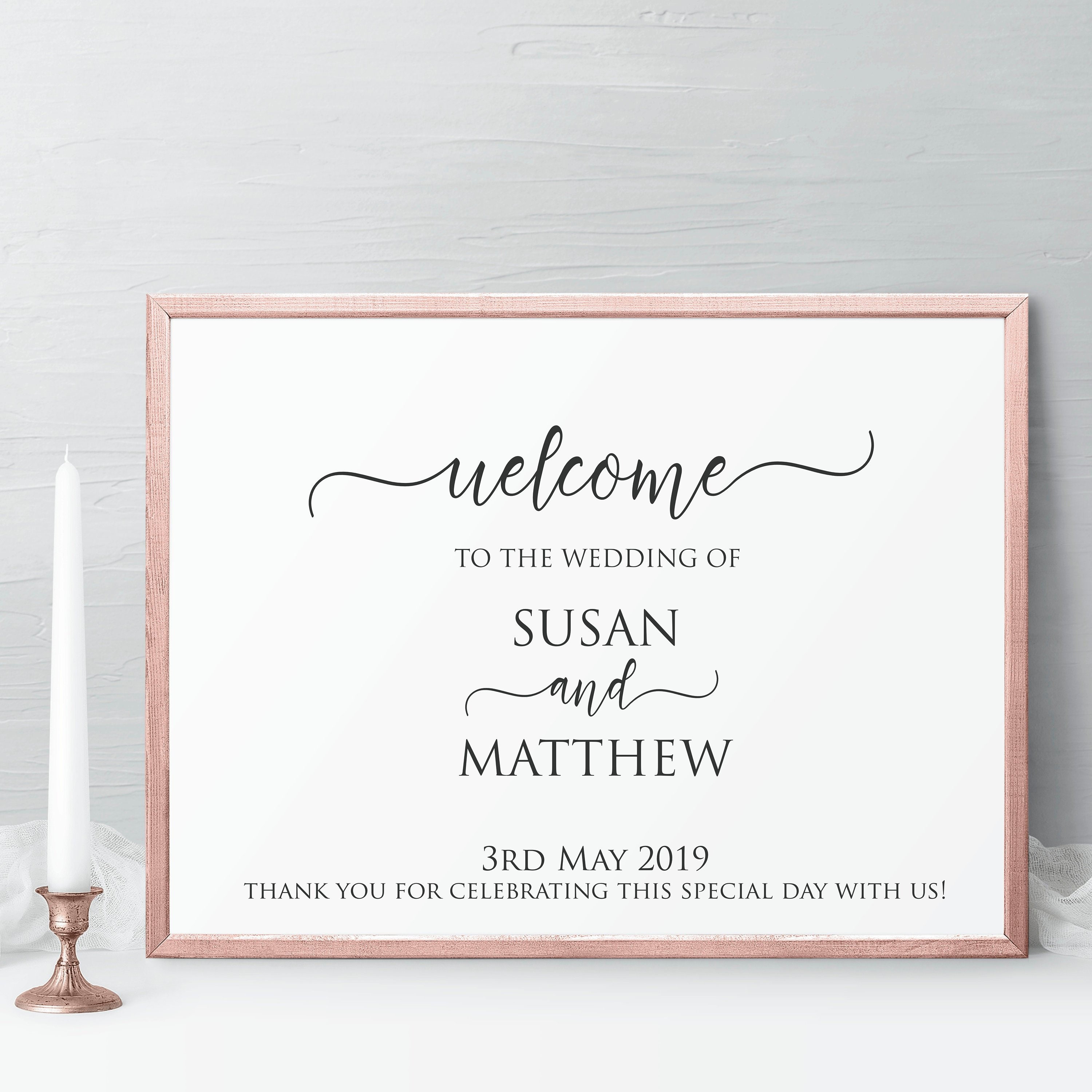 Welcome Sign Calligraphy Script Font Printable Welcome Board | Etsy