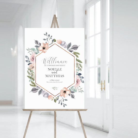 A1 Welcome Board for Birthday Party Welcome Sign Wedding Welcome sign Eucalyptus in any language #024 Greeting Sign to Wedding for Guest