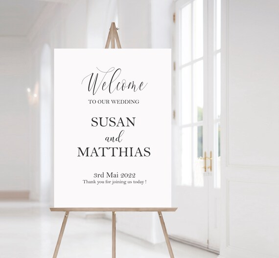 A1 Welcome Board for Birthday Party Welcome Sign Wedding Welcome sign Eucalyptus in any language #024 Greeting Sign to Wedding for Guest