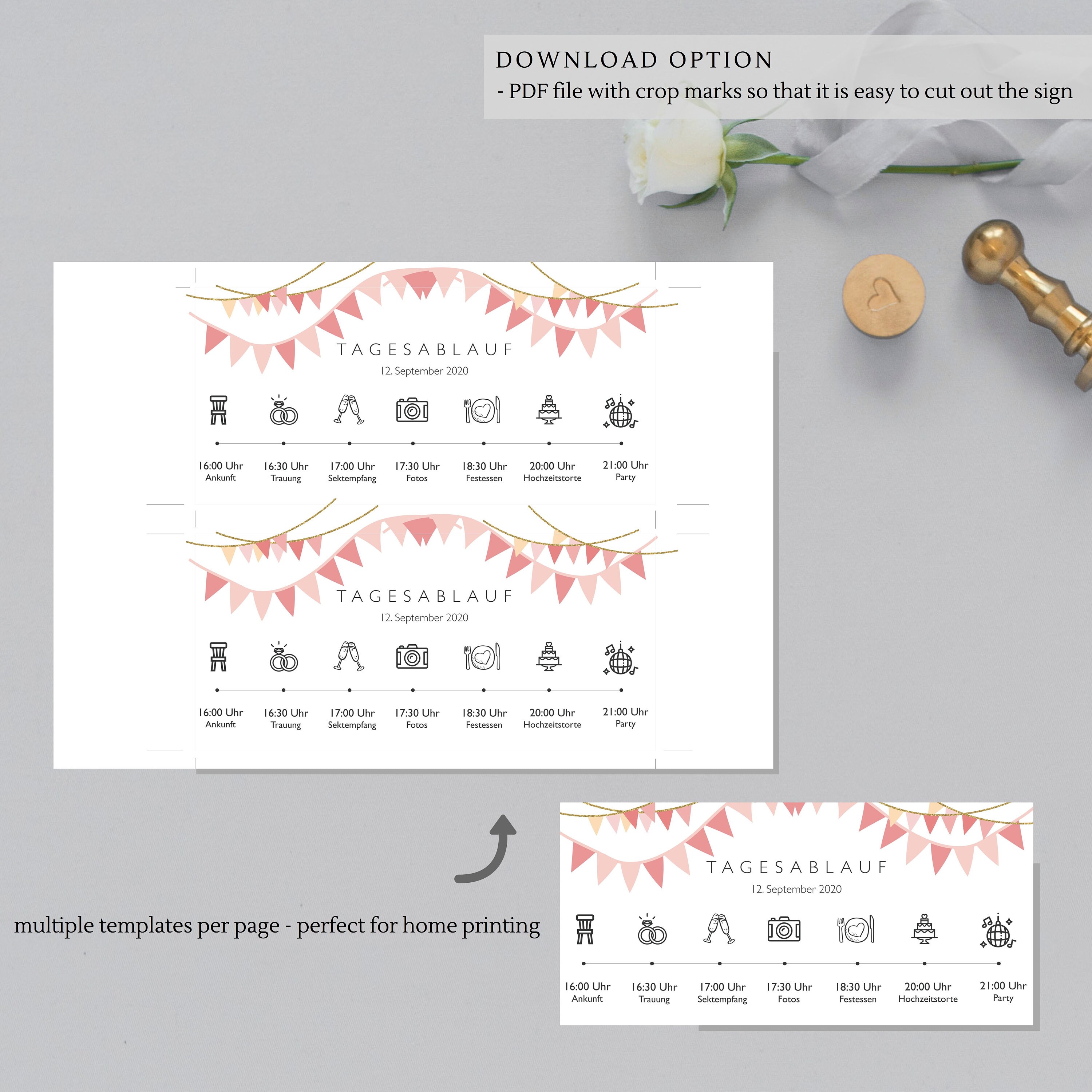 Birthday Program Timeline Design Wedding Day Timeline | Etsy