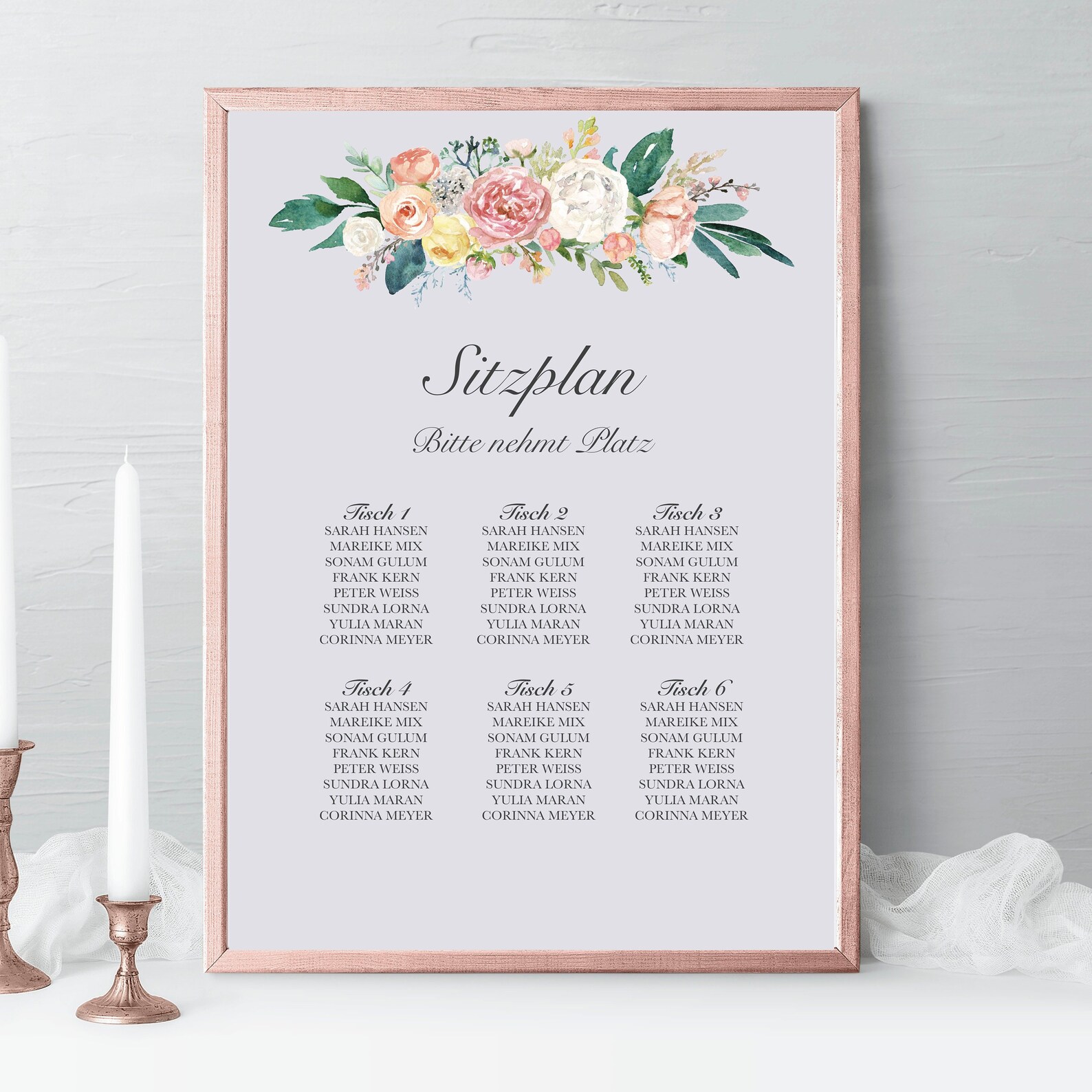 Wedding Seating Plan Welcome Board Seating Chart With Flower Etsy