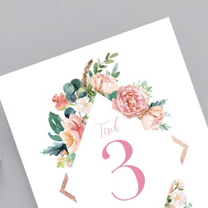 Printable Table Numbers 1 15 with flower pattern, Elegant Wedding Table Numbers, guests to find their table, guest table decoration 021 image 2