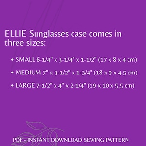 ELLIE sunglasses case sewing pattern instant download sewing pattern with VIDEO link, sunglasses pouch, sewing pattern in English image 2