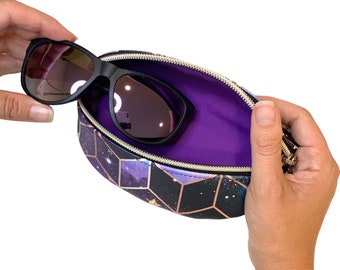 Sunglasses case, semi rigid eyeglasses pouch, eyewear case - available in three sizes