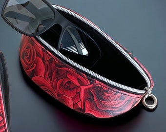 Sunglasses case, semi rigid eyeglasses pouch, eyewear case - available in three sizes, Valentine’s Day gift