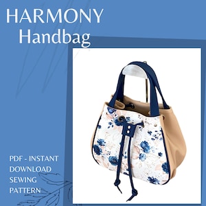 Patron de couture de sac à main HARMONY - patron de couture à téléchargement immédiat avec modèles .pdf, patron de couture de sac unique en anglais