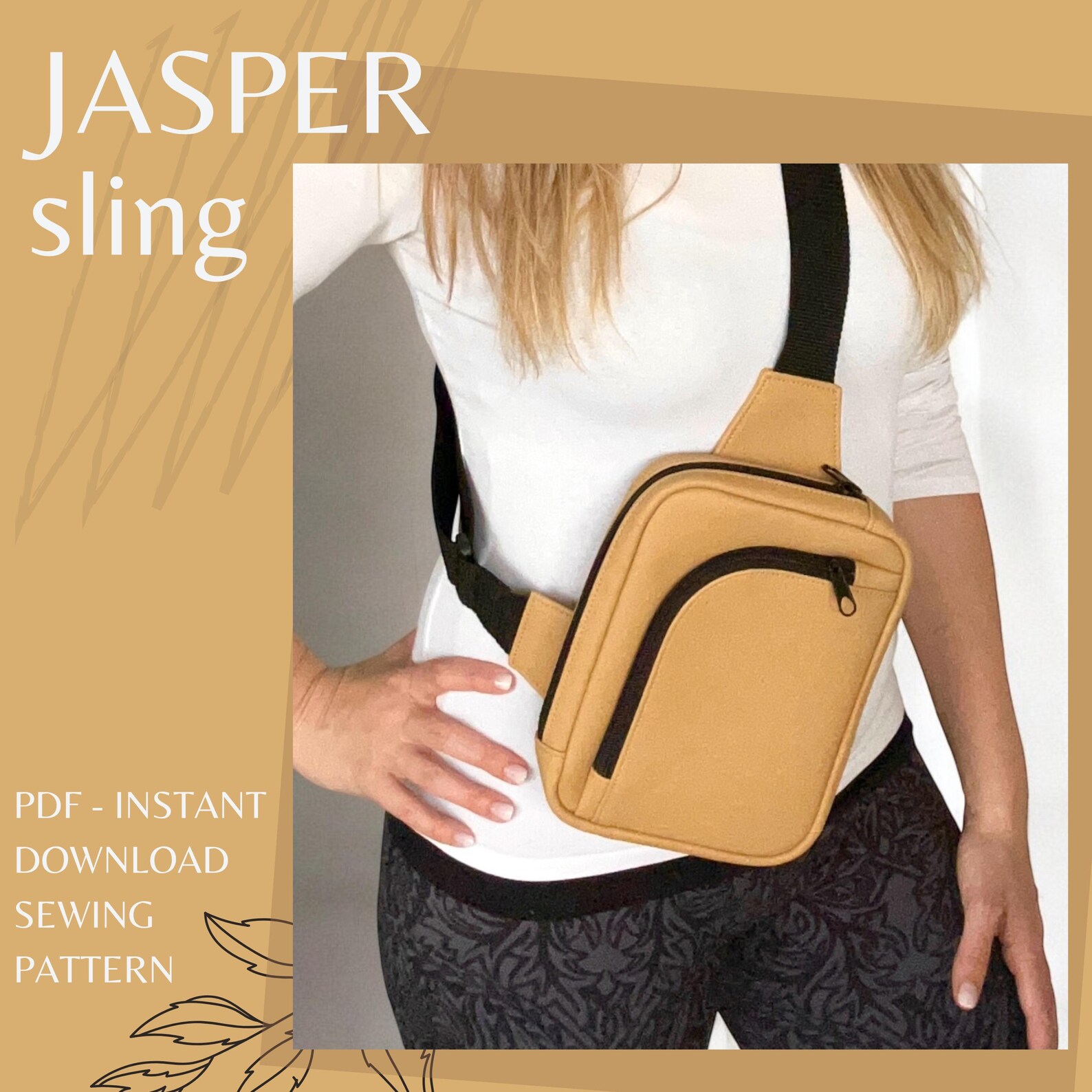 Hand Sling Pattern JASPER SLING Sewing Pattern - Instant Download Sewing Pattern in ...