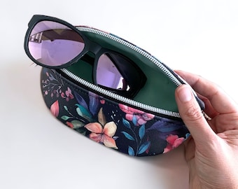 Sunglasses case, semi rigid eyeglasses pouch, eyewear case - available in three sizes