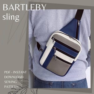 BARLEBY SLING Schnittmuster - Sofort-Download Schnittmuster in englischer Sprache, Herren Sling Bag, Side Bag, Rucksack, Front Tragetasche, Reisetasche