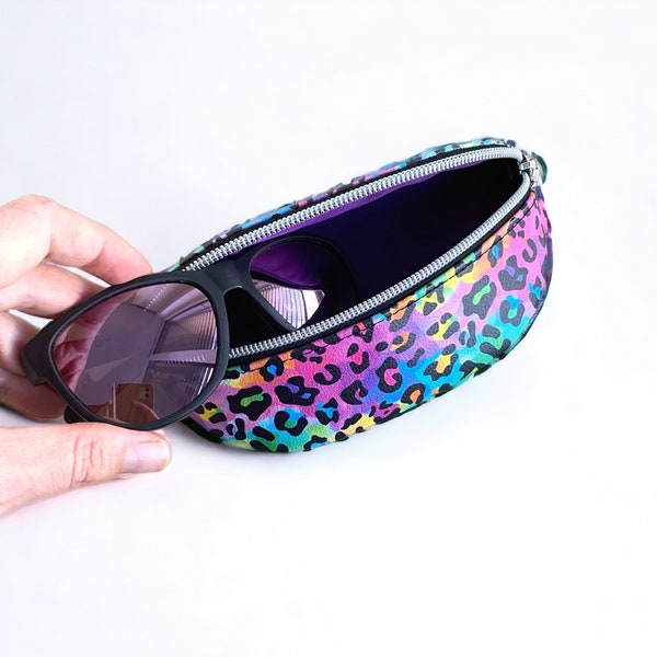 Sunglasses case, semi rigid eyeglasses pouch, eyewear case - available in three sizes