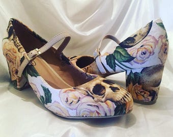 Wedding Shoes - Low heel - Skull Heels