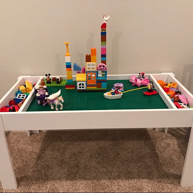 Building blocks table Building bricks table Kids activity Etsy