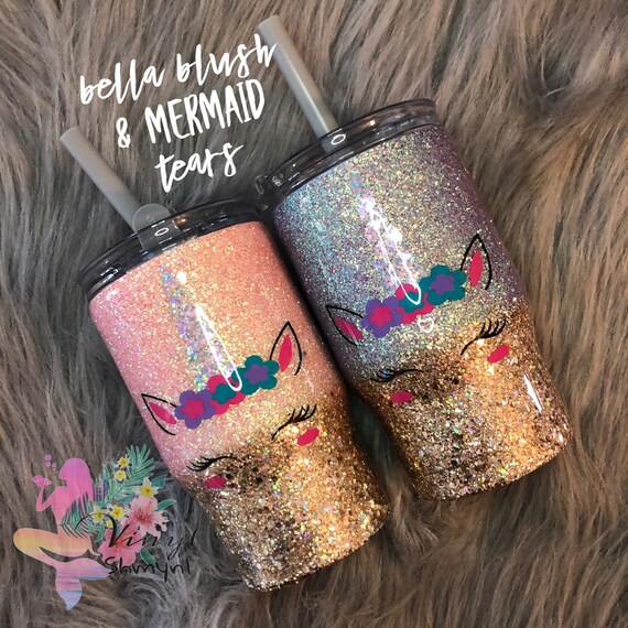 Kid unicorn tumblers glitter glitter tumbler unicorn Etsy