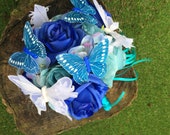 Butterfly bouquet, butterflies, themed wedding flowers, home decor, alternative wedding, butterfly bridal bouquet, blue artificial flowers