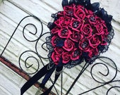 Skull bridal flowers, skull bouquet, themed bridal flowers, button hole, vintage bouquet, goth wedding, Alternative Wedding SPECIAL OFFER