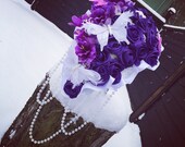 Cascading butterfly bouquet, teardrop bridal flowers, butterflies, themed flowers, alternative wedding, pearl bridal flowers