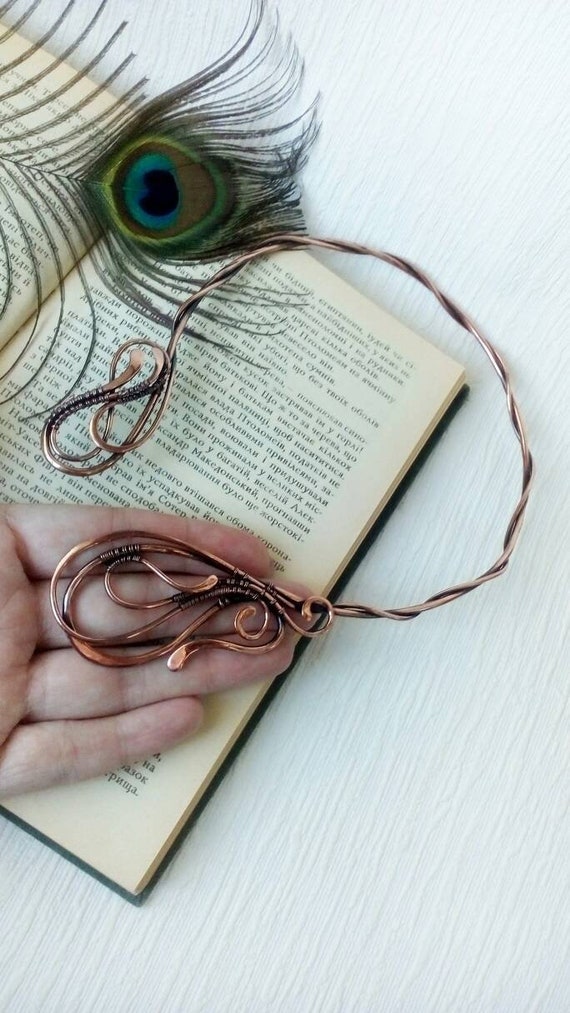 Copper Open Choker Wire Wrapped Jewelry Woven Collar Necklace Etsy