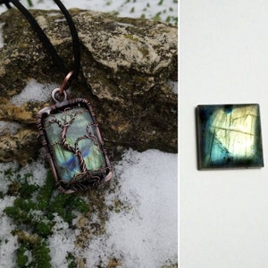 Personalized Yggdrassil Tree of life pendant with viking runes Laguz necklace. Labradorite stone. Wire wrapped mens jewelry. Norse gifts