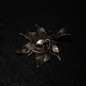 Electroforming Copper leaf pendant Witch necklace Electroformed jewelry Boho botanical Nature eco friendly style Celtic Elven Elf talisman