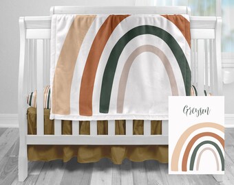 rainbow crib bedding set