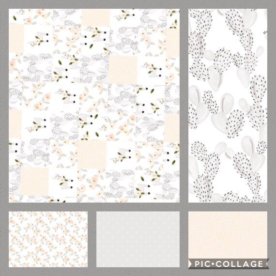 llama and cactus crib bedding