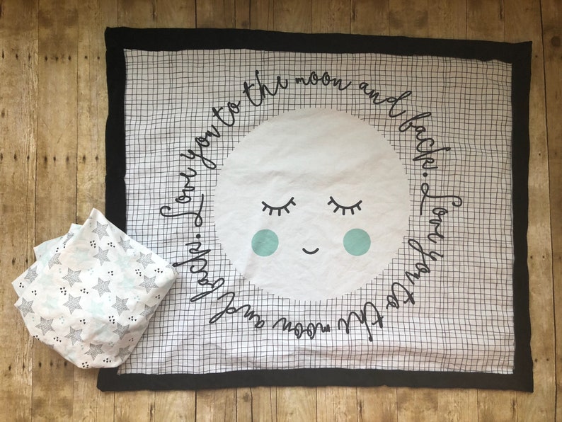 Moons And Stars Crib Bedding Set Love You To The Moon And Etsy