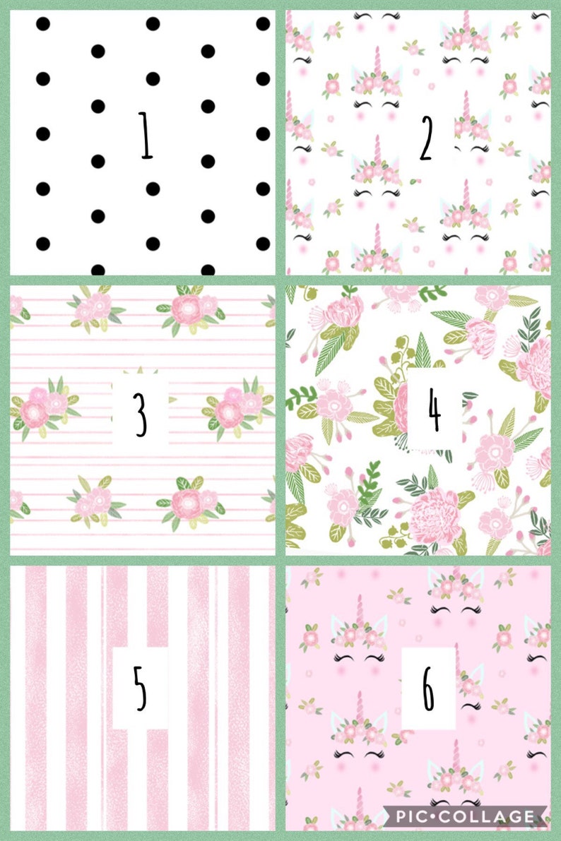 Pink Unicorn Patchwork Crib Bedding Set for girl