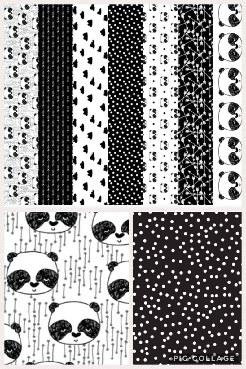 Bumperless Panda Crib Bedding Set Black And White Panda Etsy