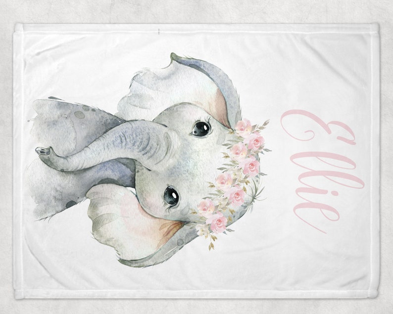 Pink elephant Personalized Crib Bedding Set for Baby Girl Etsy