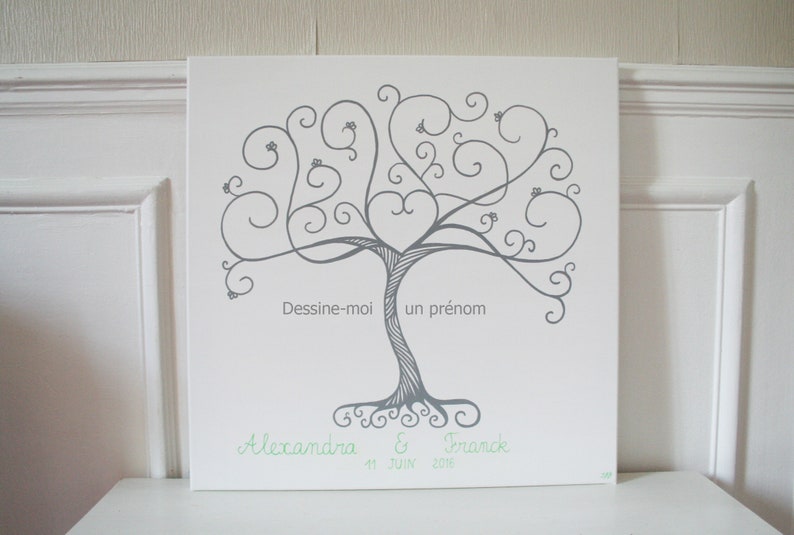 Arbre de vie empreintes livre d'or de mariage original | Etsy