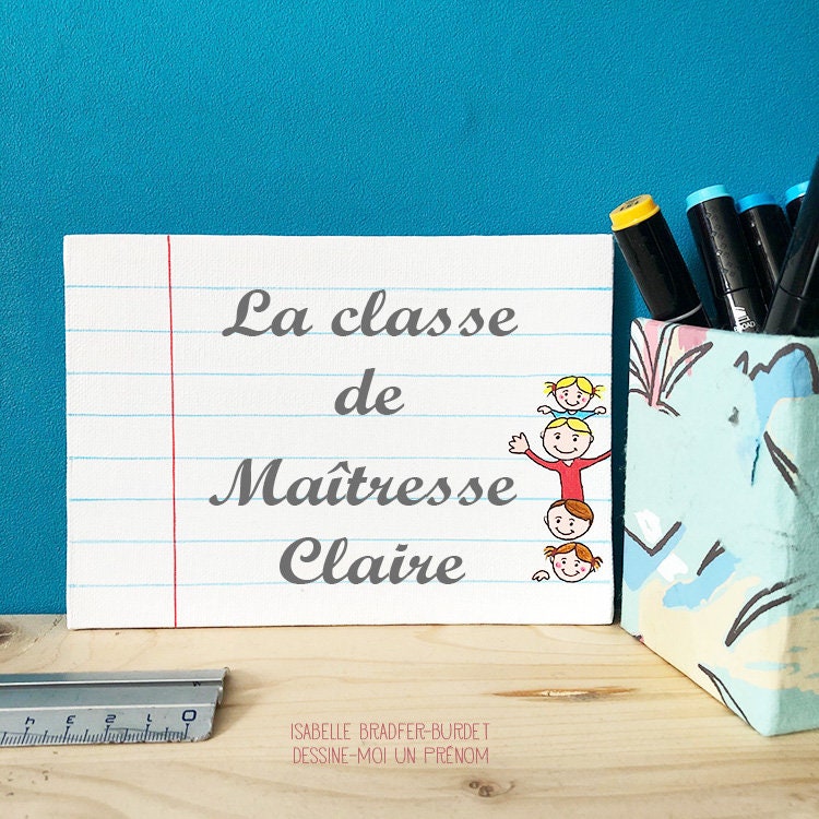 Tableau La Classe de Ma Maîtresse Cadeau Fin d'année École Aesh