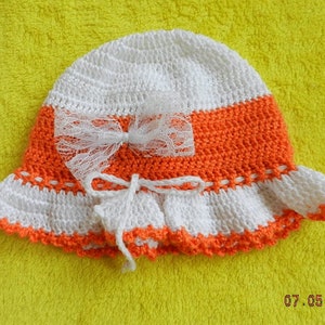 Casquette en crochet pour bébé Taille: 42-44 cm Circonférence de la tête image 1