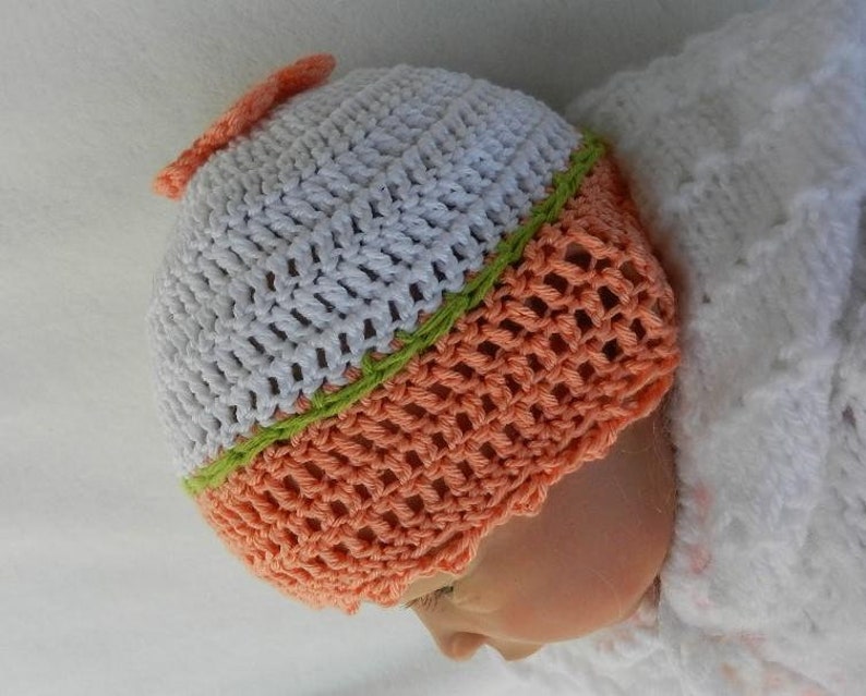 Baby Crochet Hat gr: 35-36 cm head circumference image 2