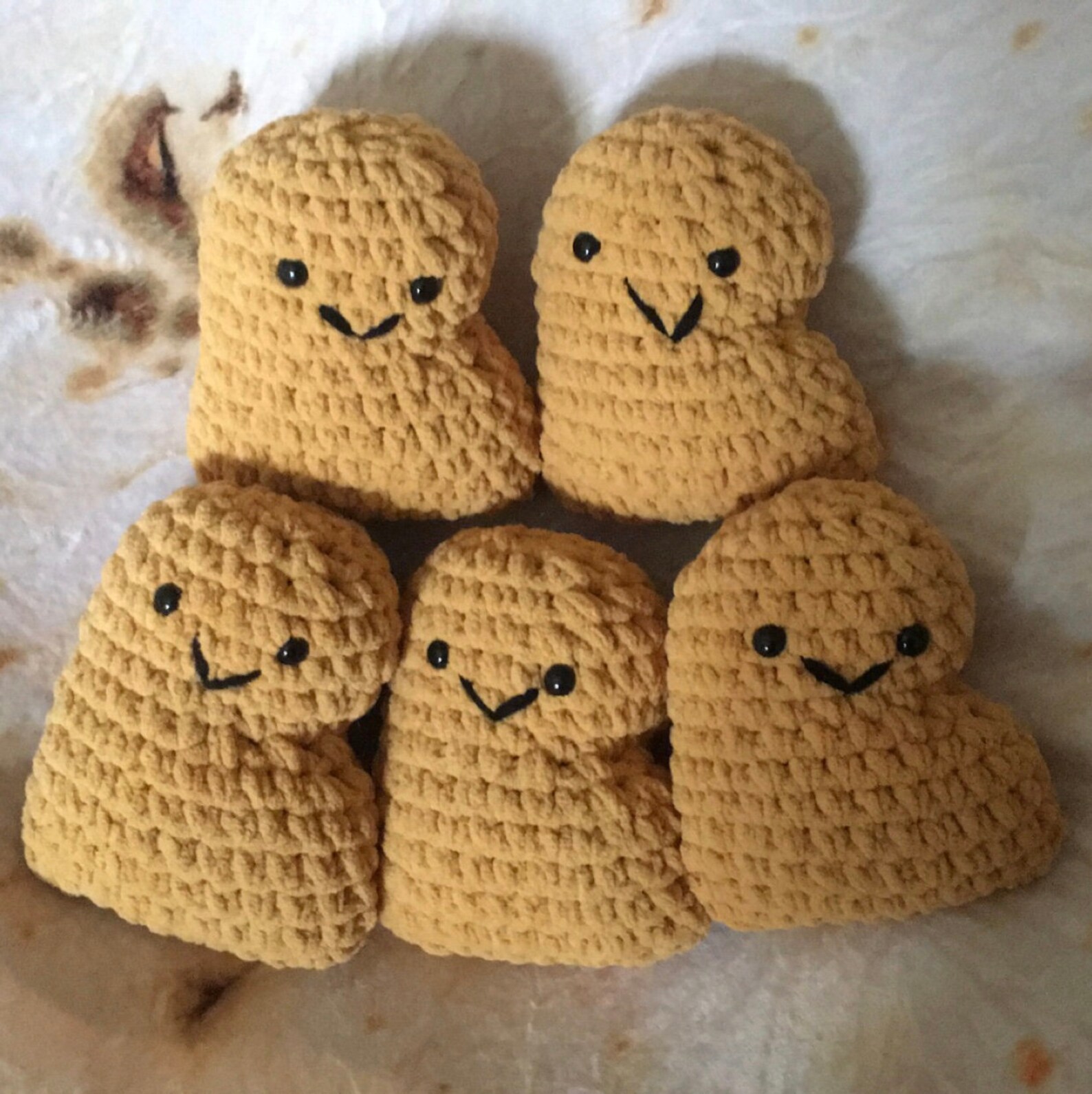 Chicken Nugget Crochet Amigurumi Stuffed Toy | Etsy