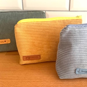 Kosmetiktasche, Cord, Kosmetikbeutel aus Breitcord Kulturbeutel, Cordtasche, Make up - Tasche, unisex, versch. Farben
