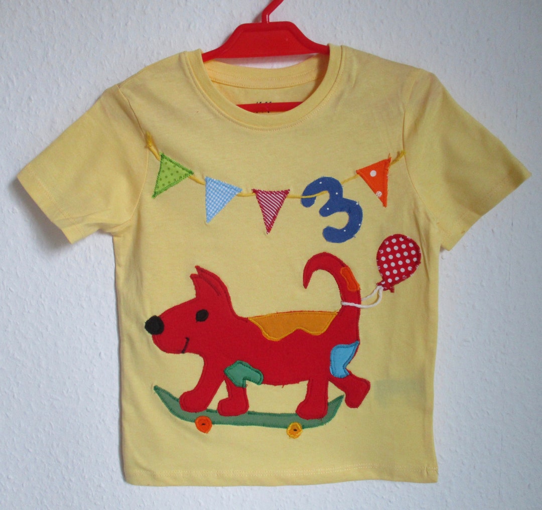 Birthday Shirt T-shirt Birthday Colorful Dog Balloon Personalizable ...