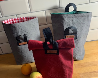 Lunch bag, large, snack bag, breakfast bag, utensil, small bag, canvas, 2 colors