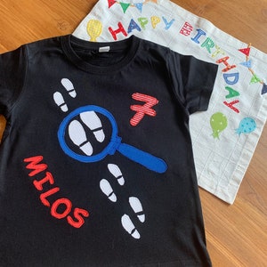 Birthday shirt, T-shirt, boy, motif shirt, name shirt, gift, boy, application, detective, personalizable, various sizes