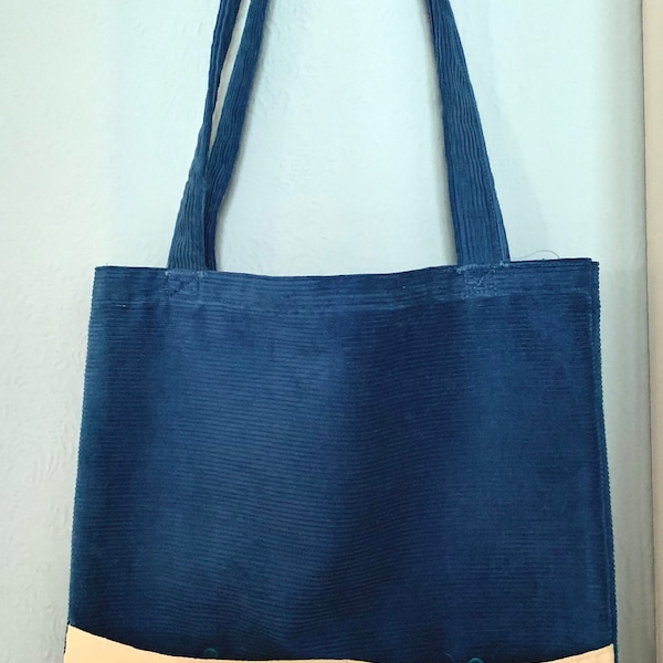 Tote bag/ Cordtasche/ Beutel/ Shopper/ Einkaufstasche/ hochwertig/ 2 Aussentaschen H 37 B32