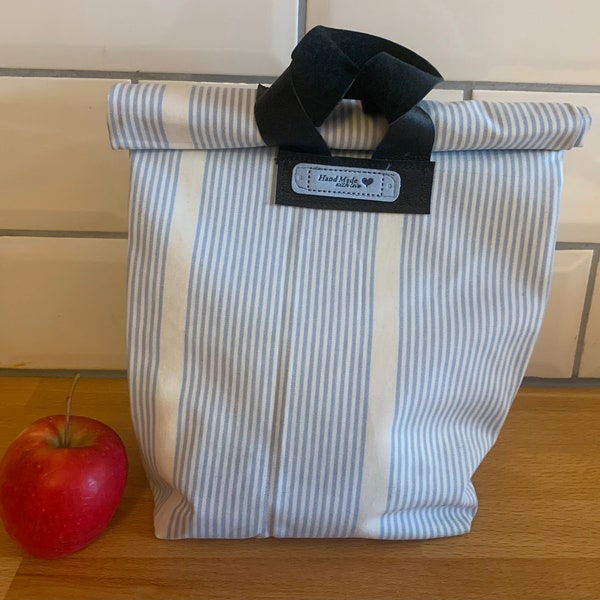 Großer Lunchbag, Snackbag, Frühstücksbeutel, Utensilo, kleine Tasche, Canvas