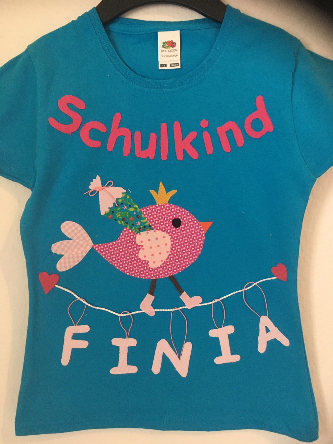 EinschulungsShirt/Shirt Schulkind mit Applikation Vogel Etsy Nederland