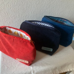 Kosmetiktasche, Kosmetikbeutel, Kulturbeutel, Cord, Cordtasche, Make up - Tasche, unisex, versch. Farben
