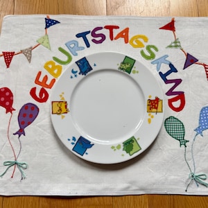 *Birthday Child* placemat, 2-ply with reversible side, party, birthday, table runner, birthday decoration, garland, ready to ship
